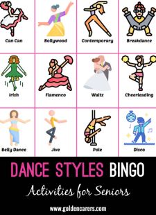 Dance Styles Bingo