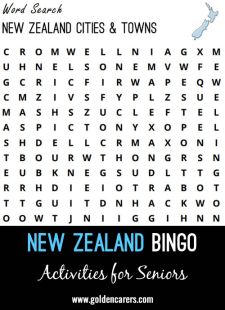 New Zealand Cities & Towns Word Search