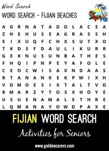 Word Search - Fijian Beaches