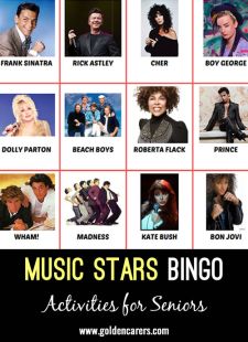 Music Stars Bingo 