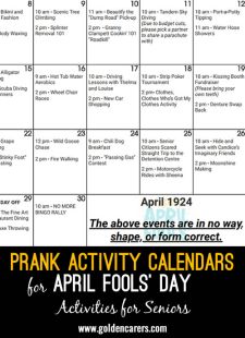 April Fool's Prank Activity Calendars