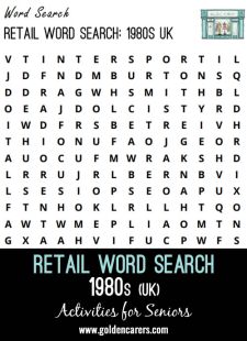 Retail Word Search: 1980s UK Edition