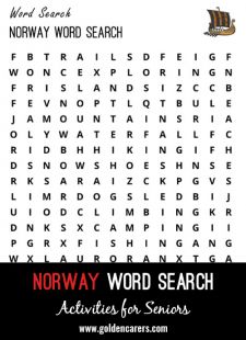 Norway Word Search