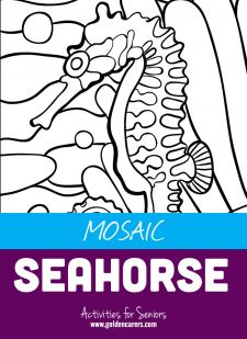 Mosaic Coloring Activities - Seahorse