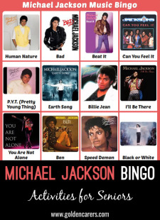 Michael Jackson Music Bingo