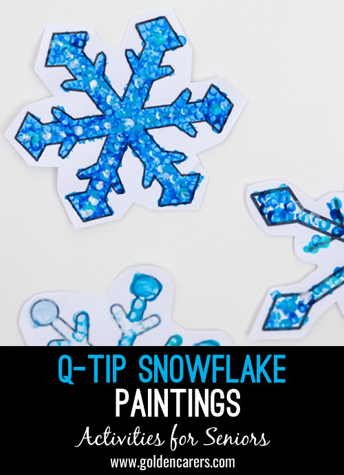 Q-Tip Snowflake Paintings