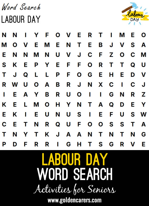 Labour Day Word Search