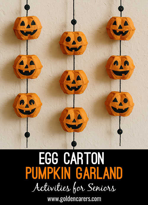 Egg Carton Pumpkin Garland