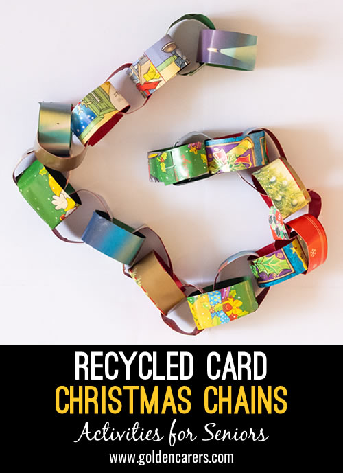 Recycled Card Christmas Chains