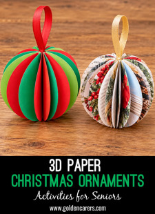 3D Paper Christmas Ornaments