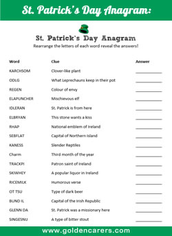 St. Patrick's Day Anagram