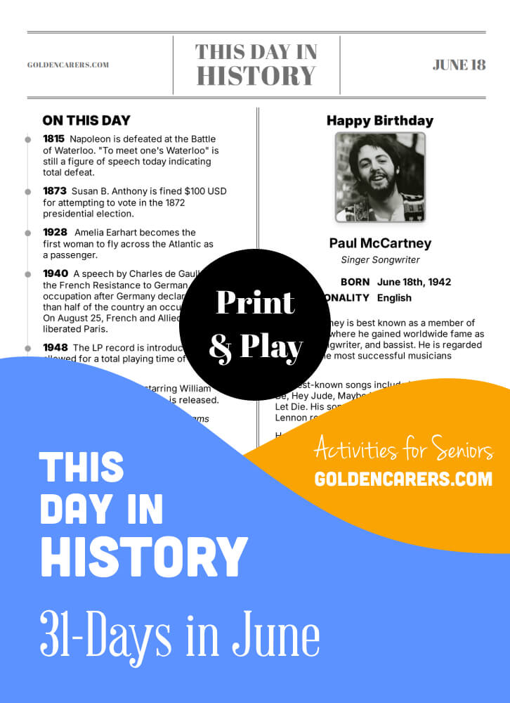 This Day in History for Seniors: June