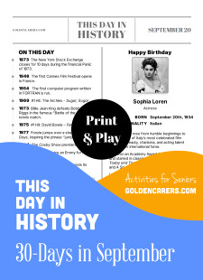 This Day in History for Seniors: September