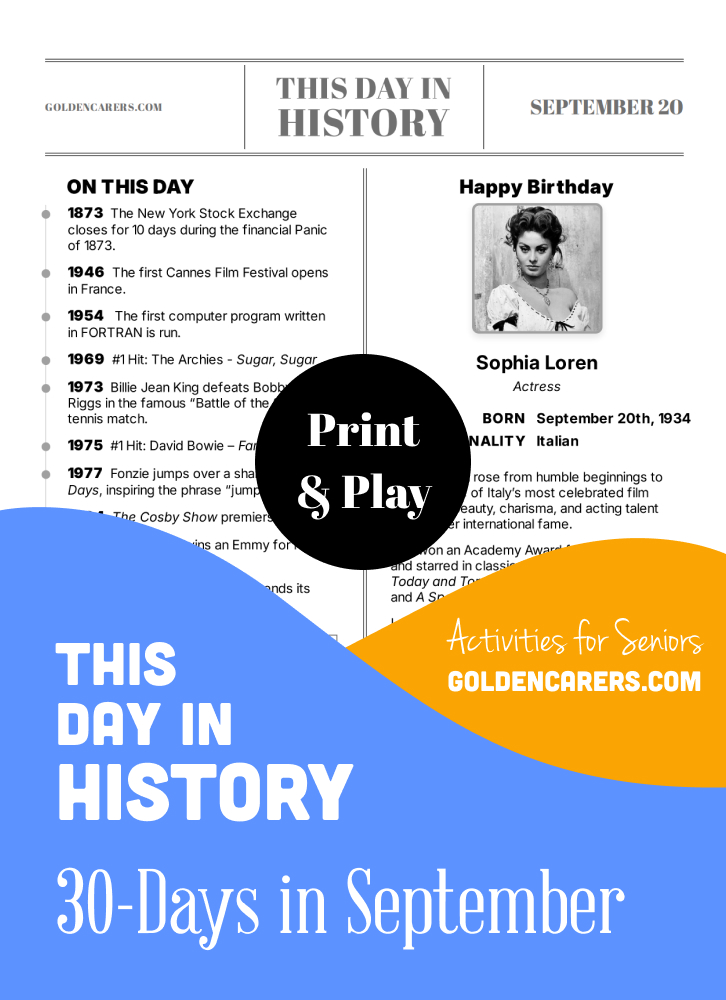 This Day in History for Seniors: September