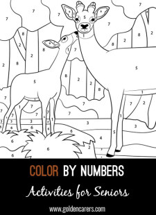 Color By Numbers - Deer and Fawn