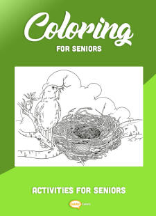 Coloring for Seniors - Bird Finishing His Nest