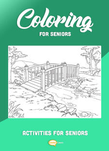 Coloring for Seniors - Bridge Across Stream