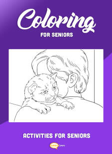 Coloring for Seniors - Cat Over Shoulder