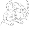 Coloring for Seniors - Cat Over Shoulder