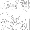 Coloring for Seniors - Deer And Hawk