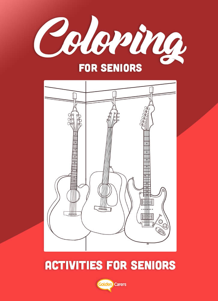 Coloring for Seniors - Guitars