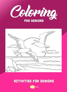 Coloring for Seniors - Seagull Sunset