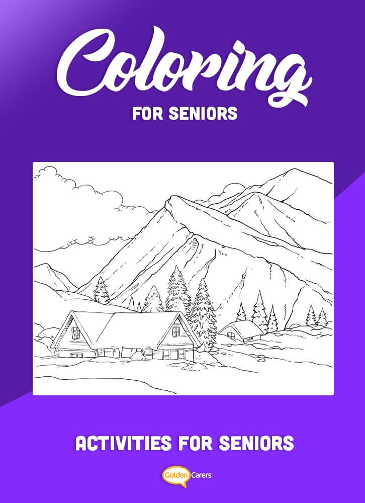 Coloring for Seniors - Snow Mountains