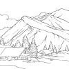 Coloring for Seniors - Snow Mountains