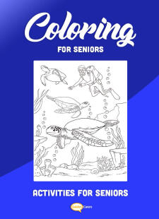 Turtle And Scuba Diver Coloring