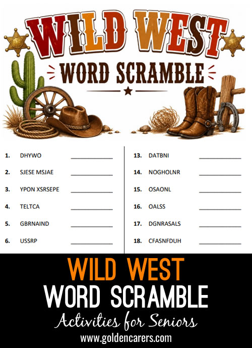 Wild West Word Scramble