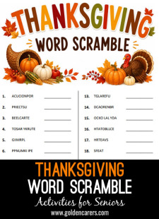 Thanksgiving Word Scramble