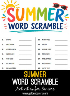 Summer Word Scramble