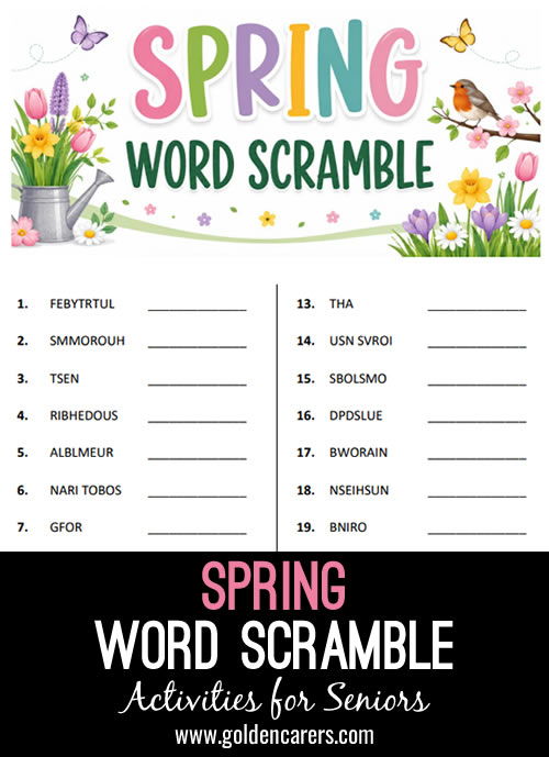 Spring Word Scramble