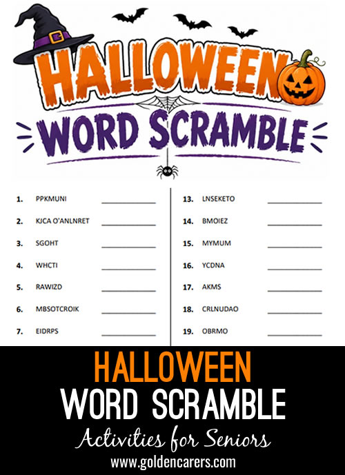 Halloween Word Scramble
