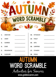 Autumn Word Scramble #2