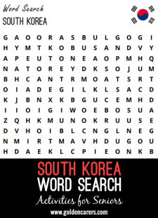 South Korea Word Search