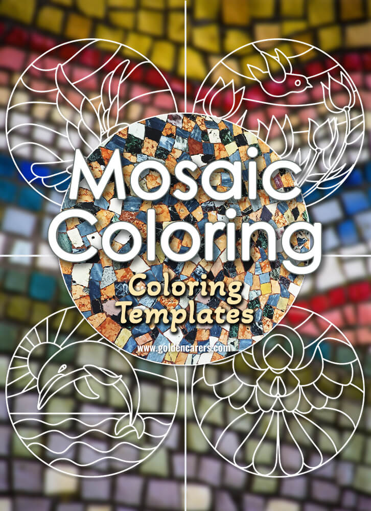 6x Mosaic Coloring Templates