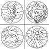6x Mosaic Coloring Templates