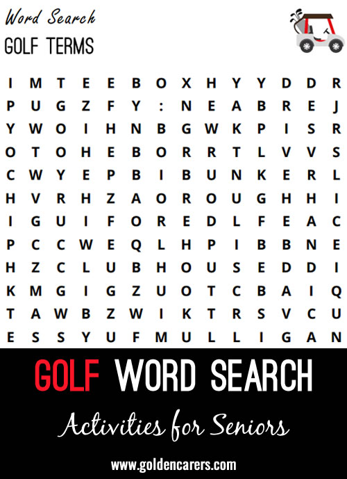 Golf Terms Word Search