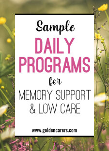 Daily Program Samples - Low Care & Memory Support