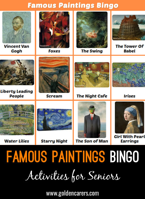 Famous Paintings Bingo