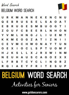 Belgium Word Search