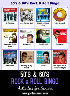 50's & 60's Rock & Roll Bingo