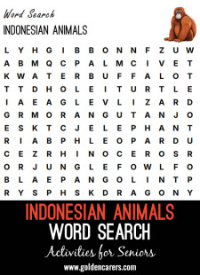 Indonesian Animals Word Search