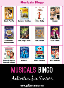 Musicals Bingo