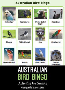Australian Bird Bingo