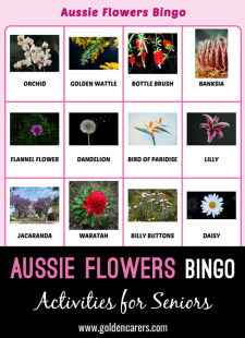 Aussie Flowers Bingo
