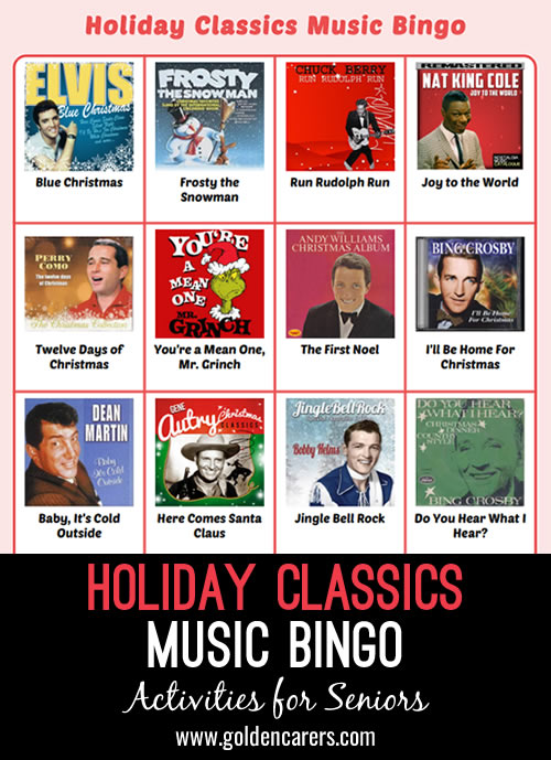 Holiday Classics Music Bingo