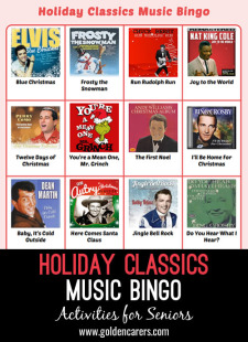 Holiday Classics Music Bingo