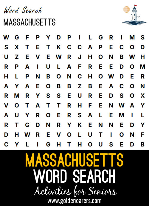 Massachusetts Word Search